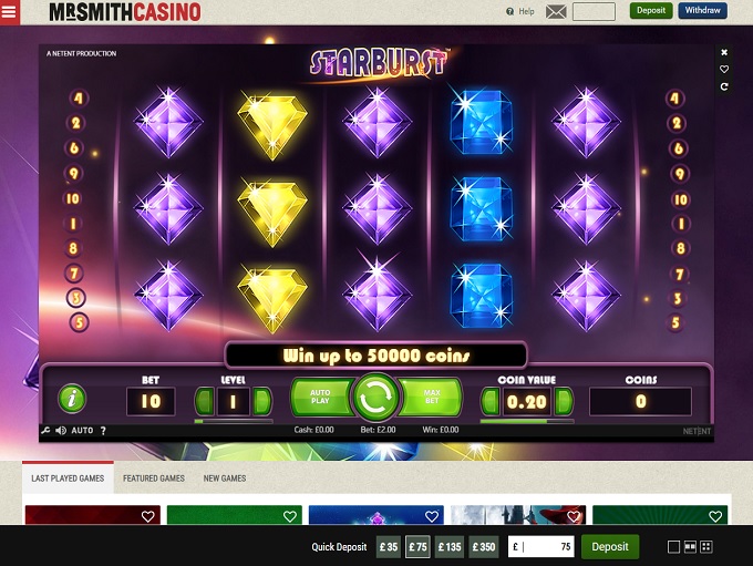 Mr Smith Casino screenshot 4