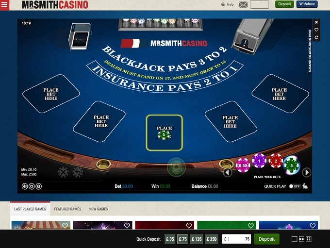 Mr Smith Casino screenshot 6