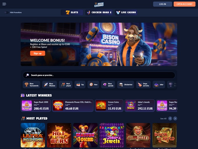 Bison Casino lobby