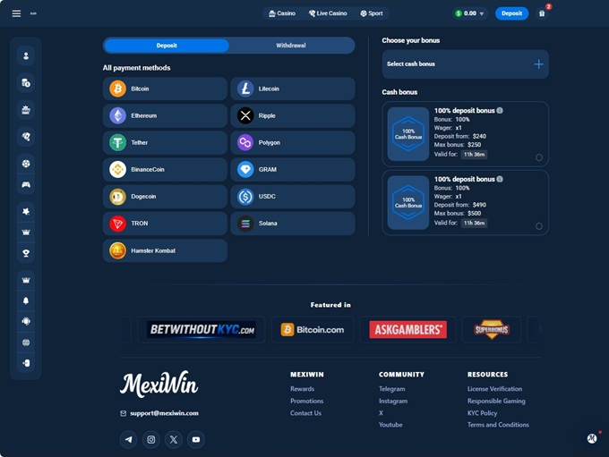 Mexiwin Casino screenshot 3