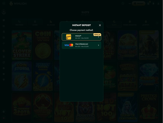 WinLion Casino screenshot 3