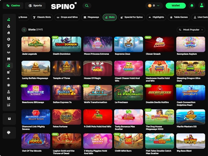Spino Casino screenshot 2