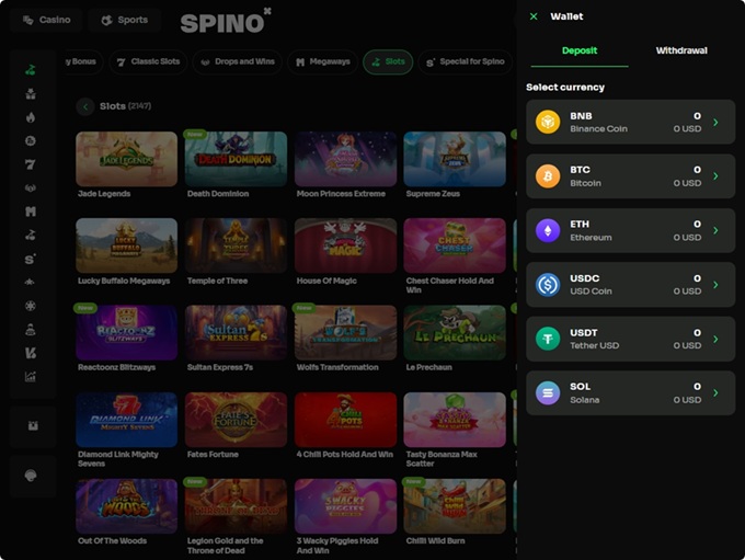 Spino Casino screenshot 3