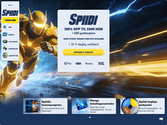 Spiidi Casino lobby