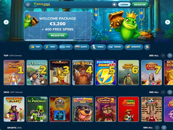 MegaFishWins lobby