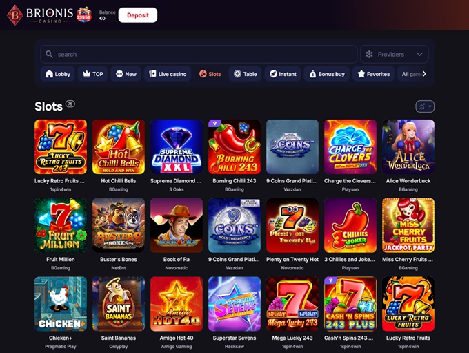 Brionis Casino screenshot 2