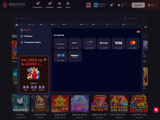 Brionis Casino screenshot 3