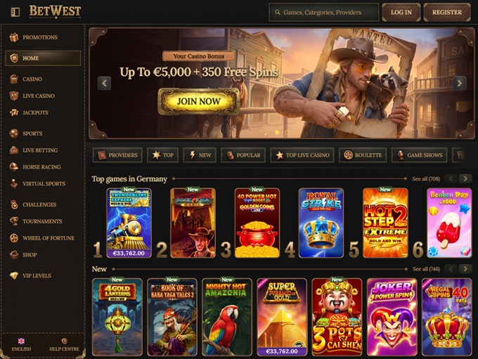 BetWest Casino lobby