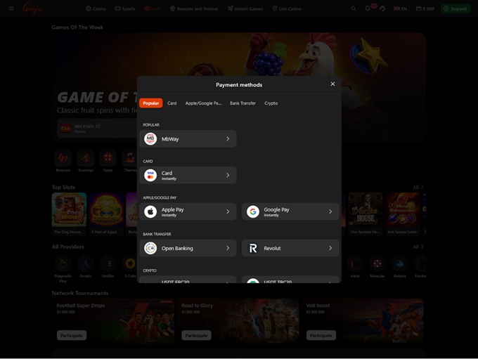Ginja Casino screenshot 3