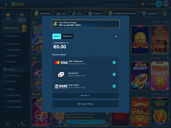 Casea Casino screenshot 3