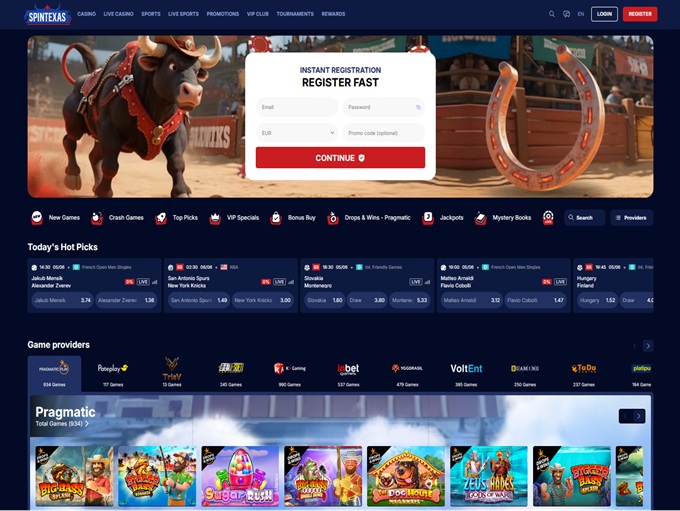 SpinTexas lobby