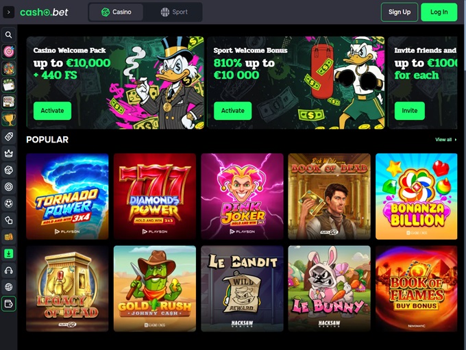 Casho.Bet lobby