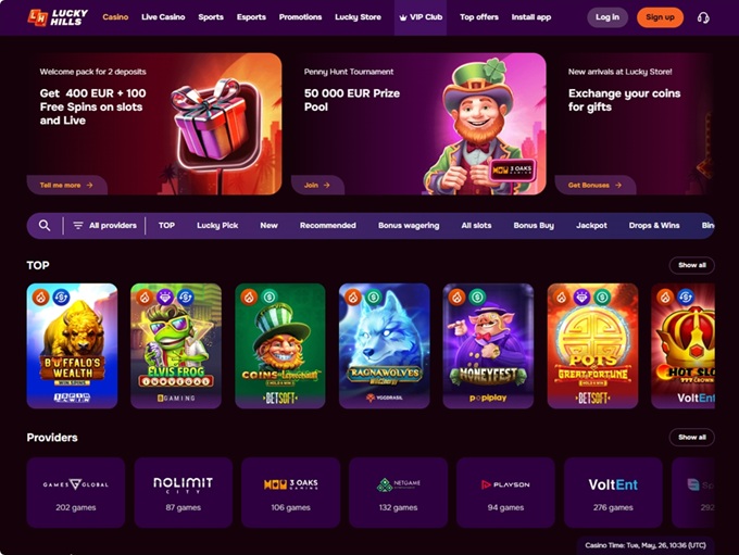 LuckyHills lobby