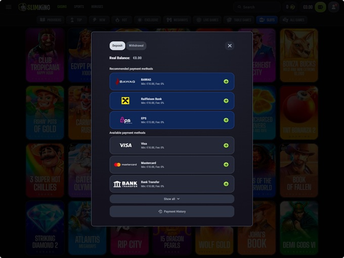 Slimking Casino screenshot 3