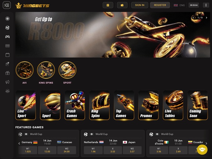 Kingbets Casino lobby