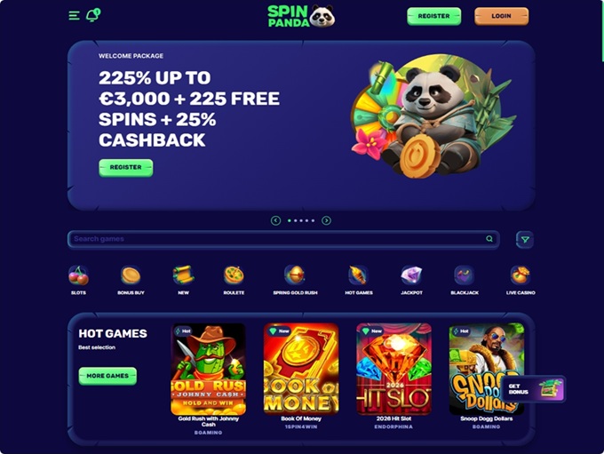 SpinPanda Casino lobby