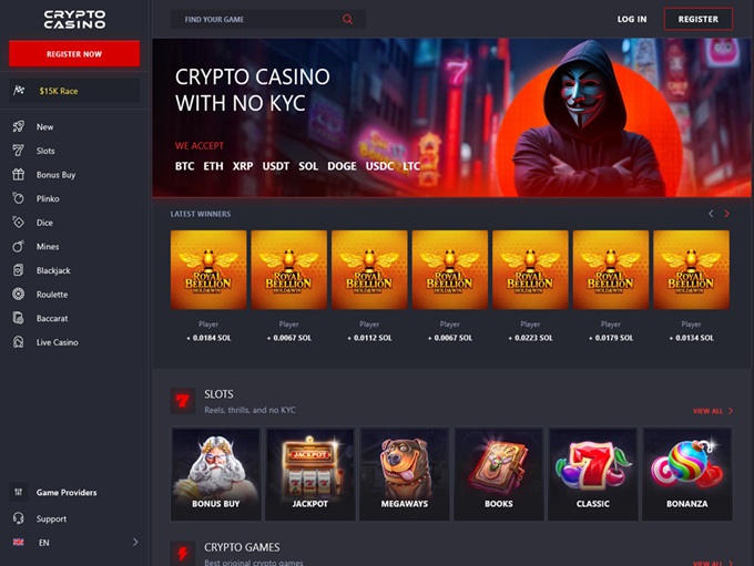 CryptoCasino.cc lobby