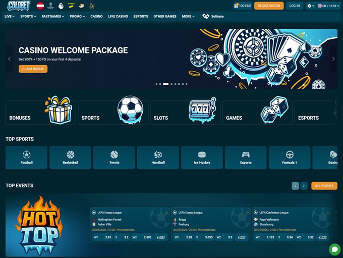 Coldbet Casino lobby