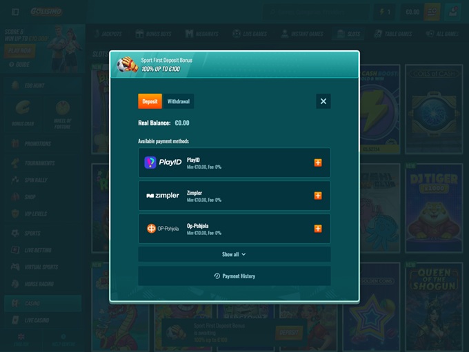 Golisimo Casino screenshot 3