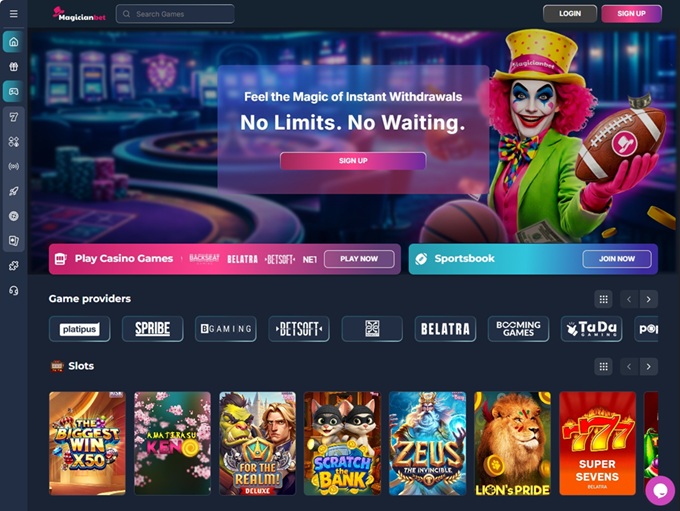 Magicianbet Casino lobby