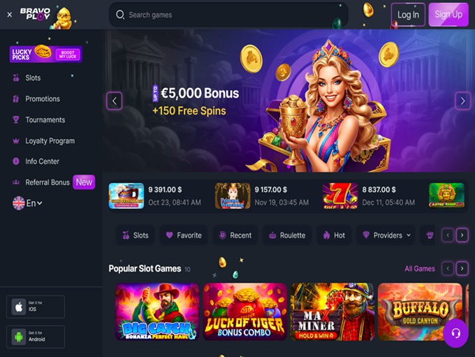 BravoPlay Casino screenshot 1