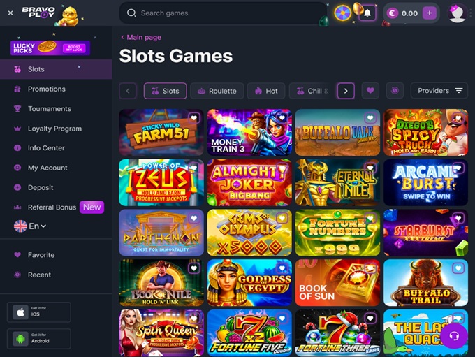 BravoPlay Casino screenshot 2