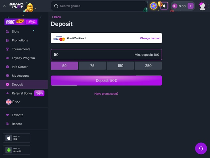 BravoPlay Casino screenshot 3