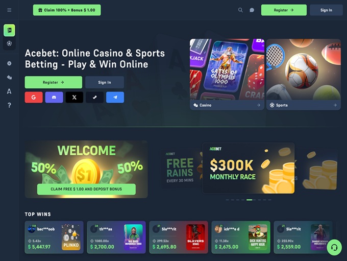 Acebet screenshot 1