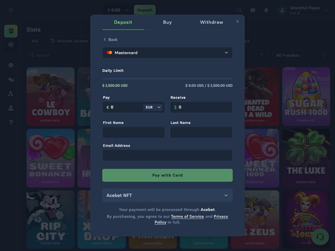 Acebet screenshot 3