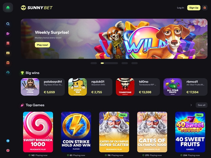 SunnyBet lobby