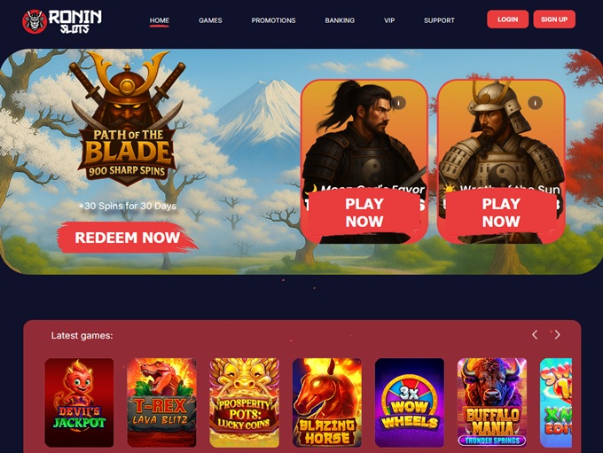 Ronin Slots lobby