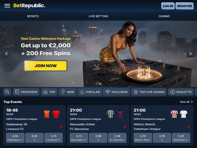 BetRepublic lobby