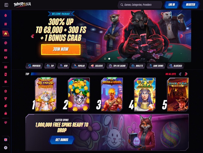 Win Rolla Casino lobby
