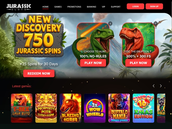 Jurassic Slots lobby
