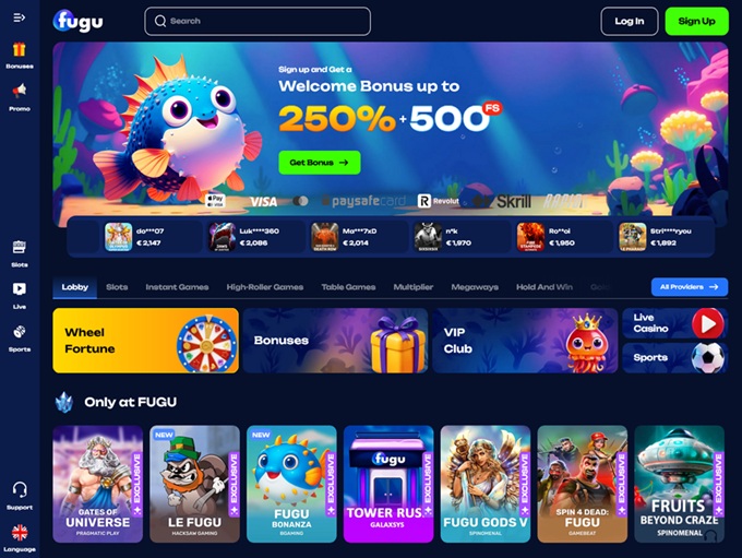 FUGU Casino lobby