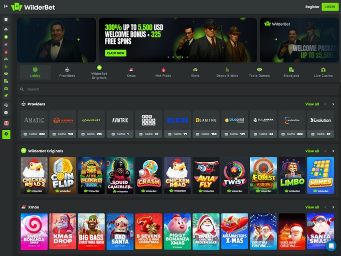 WilderBet Casino lobby