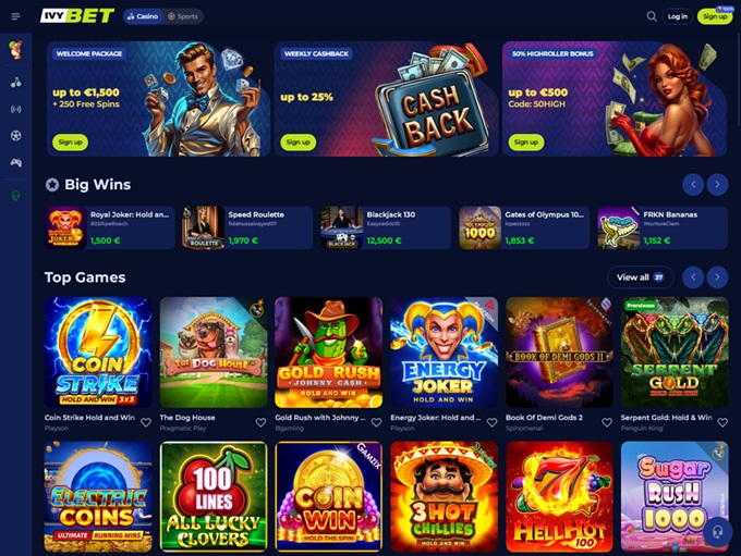Ivybet Casino lobby