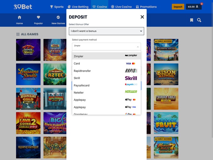 30Bet.com screenshot 3
