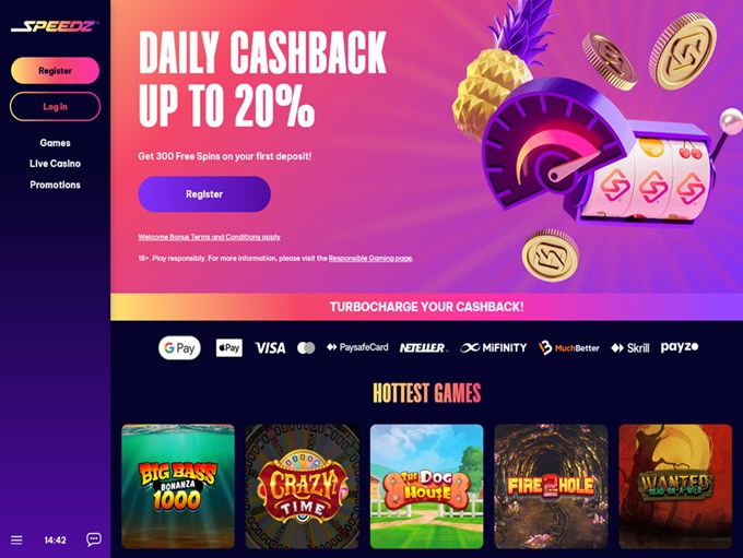 Speedz Casino lobby