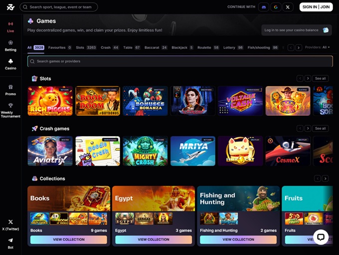 Bookmaker.XYZ lobby
