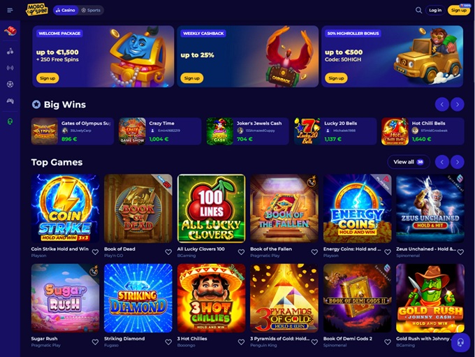 Morospin Casino screenshot 1