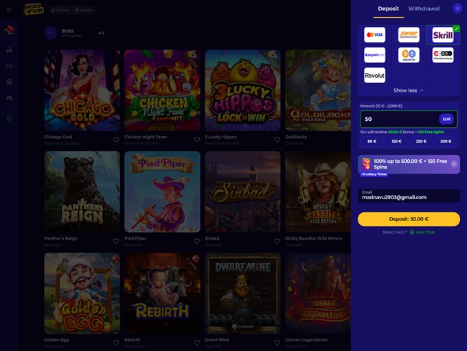 Morospin Casino screenshot 3