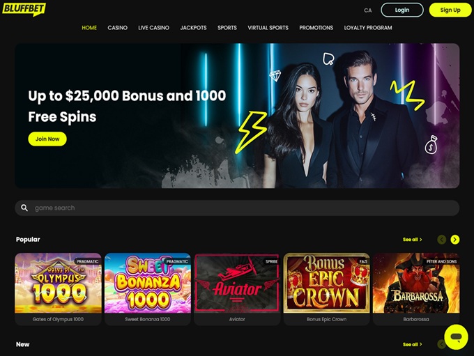 Bluffbet screenshot 1