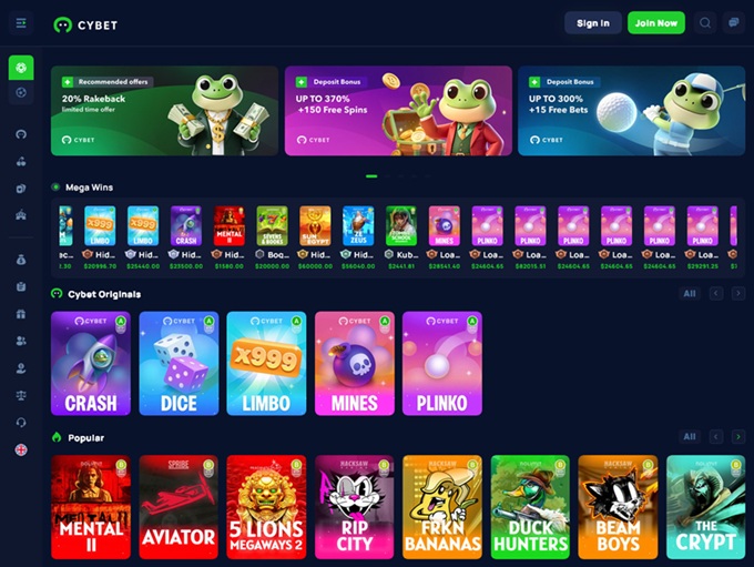 Cybet Casino lobby