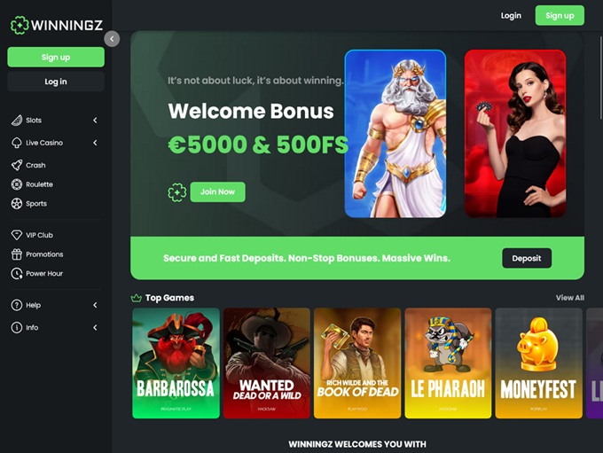 Winningz lobby