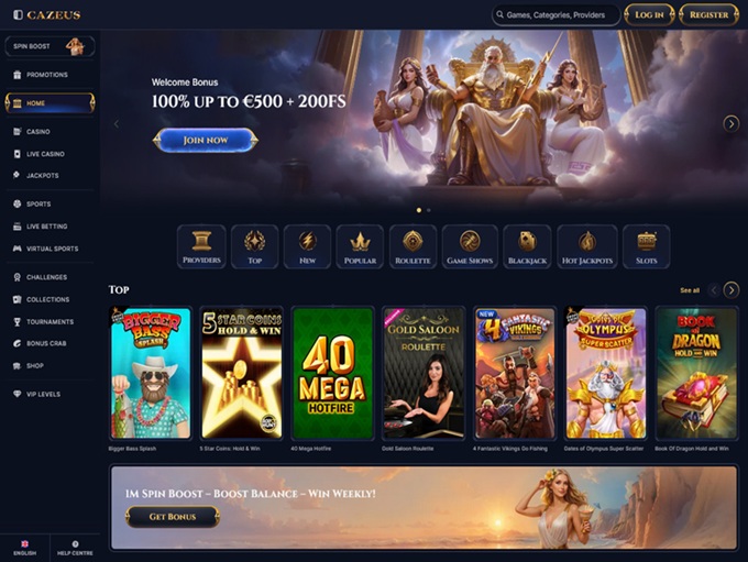 Cazeus Casino lobby