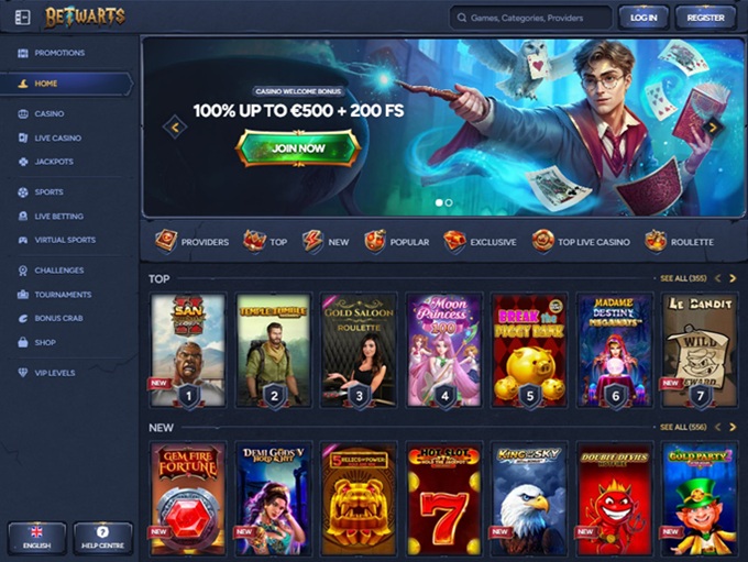 Betwarts Casino lobby