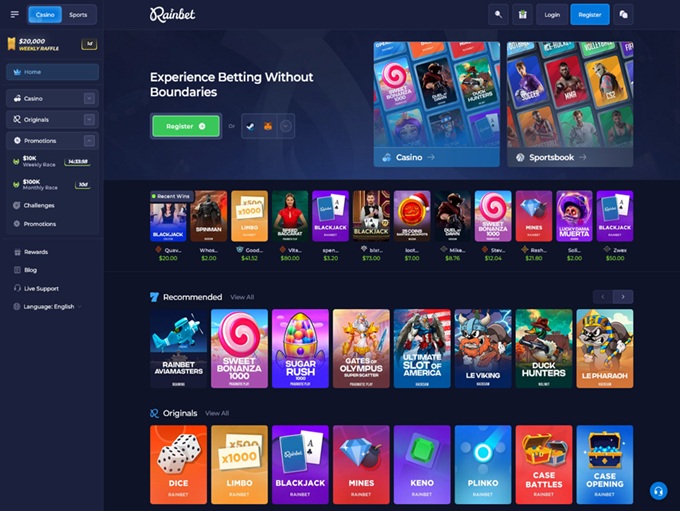 RainBet Casino screenshot 1
