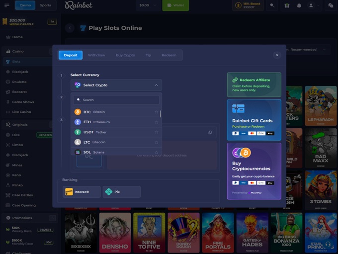RainBet Casino screenshot 3