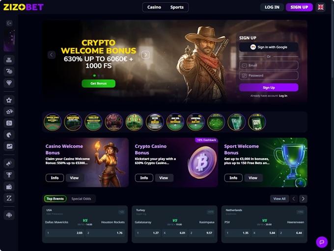 Zizobet Casino screenshot 1